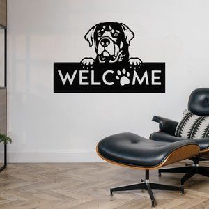 Metal Wall Hanging Labrador Dog Decor Wall Art, 28" x 19", BLK